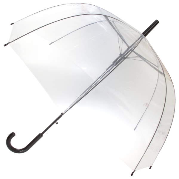 X-Brella Unisex Adults 23in Clear Canopy Stick Paraply One Siz Clear/Black One Size