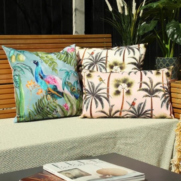 Evans Lichfield Palm Tree Utomhuskuddfodral One Size Blush Blush One Size