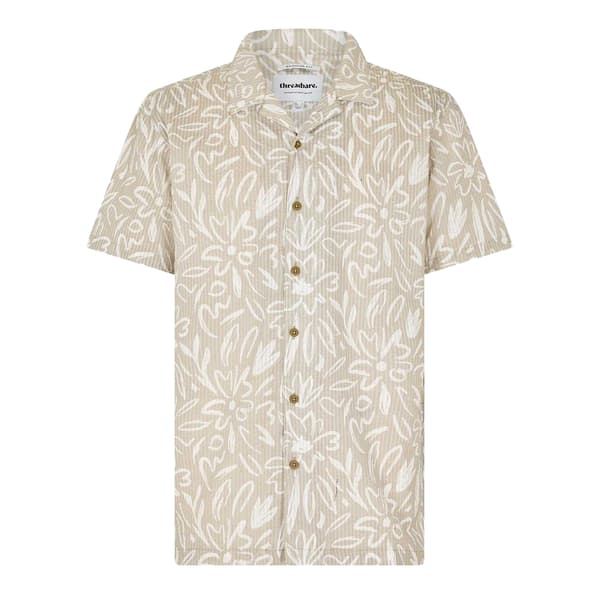 Threadbare Herrskjorta Regular S Ljus Sten Light Stone S