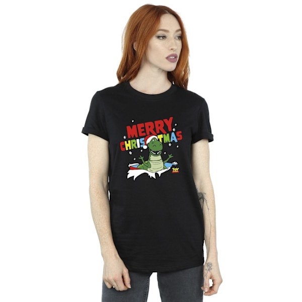 Disney Dam/Damer Toy Story Rex Jul Burst Bomull Pojkvän T-shirt Black XL