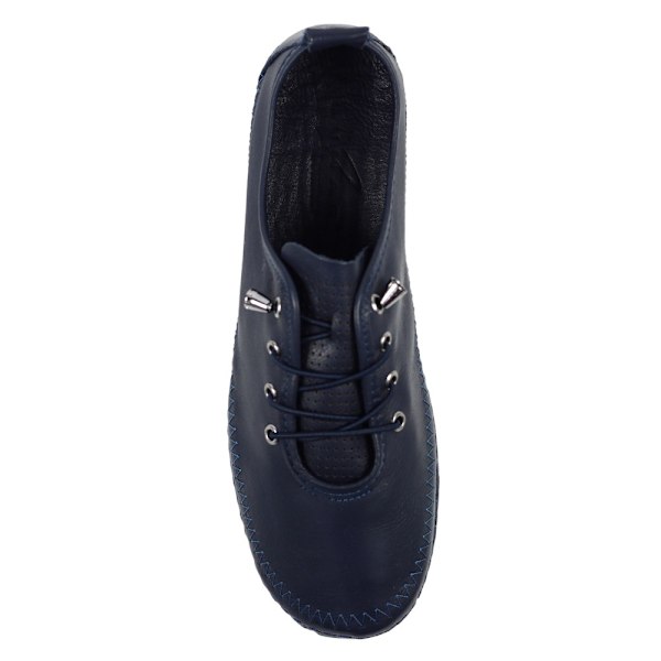 Lunar Dam/Dam Abbie Läder Plimsolls 4 UK Marinblå Navy 4 UK