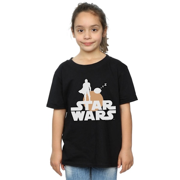 Star Wars Girls The Mandalorian Mando Och Barnetts Silhuett Black 7-8 Years