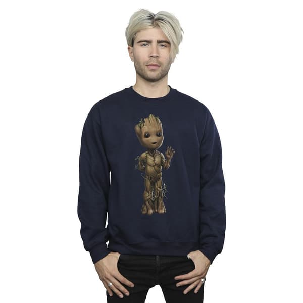 Marvel Herr I Am Groot Wave Pose Sweatshirt 4XL Marinblå Navy Blue 4XL