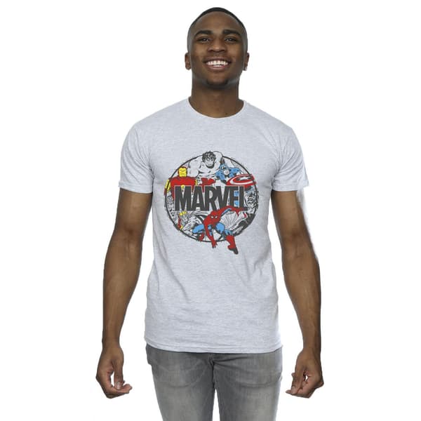 Marvel Herr Comics Karaktär Cirkel T-Shirt M Vit White M