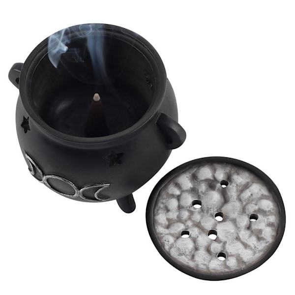 Something Different Triple Moon Cauldron Backflow Rökelse Brännare Black One Size