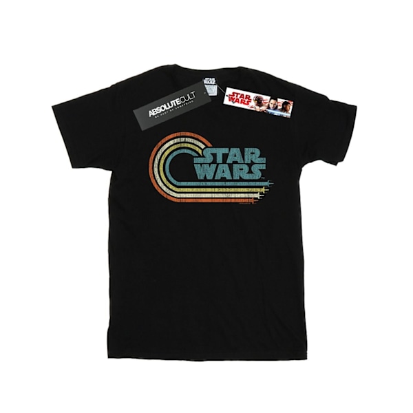 Star Wars Dam/Damer Retro Wave Logo Bomull Boyfriend T-Shir Black 3XL
