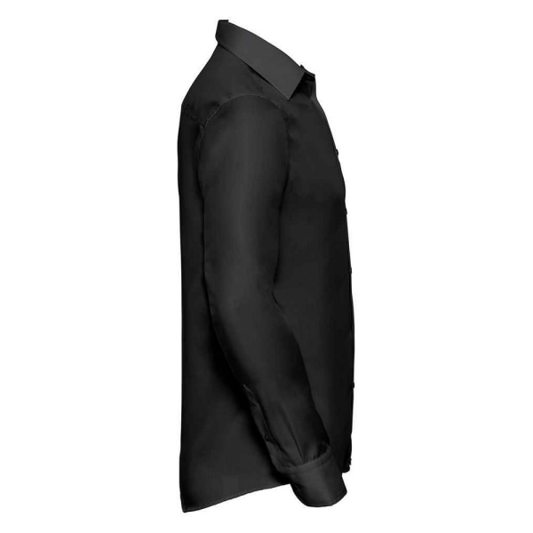Russell Herr Ultimate Non-Iron Skräddarsydd Långärmad formell skjorta Black 15.5in