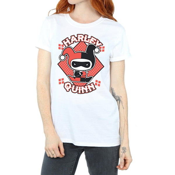 Harley Quinn Dam/Damer Chibi Bomull Boyfriend T-Shirt M Vit White M