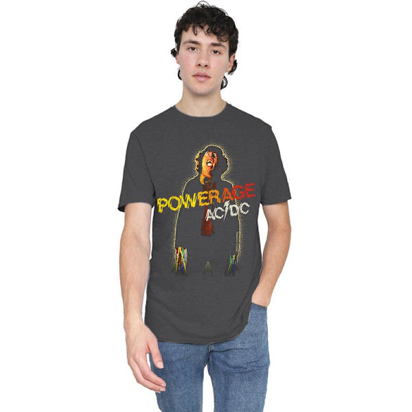 AC/DC Unisex Vuxen Powerage T-Shirt M Kolgrå Charcoal M