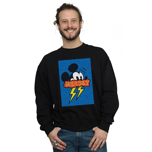 Disney Herr Mickey Mouse 90-talets Flash Sweatshirt L Svart Black L