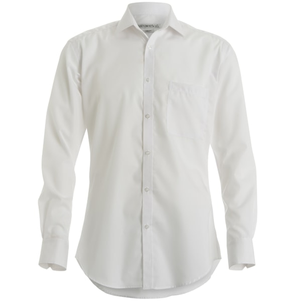 Kustom Kit Premium Långärmad Oxford Skjorta 18 Vit White 18