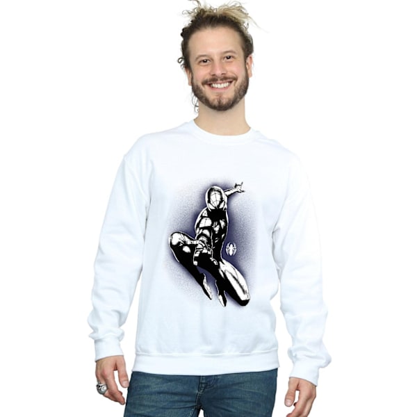 Marvel Herr Spider-Man Jump Spray Sweatshirt S Vit White S