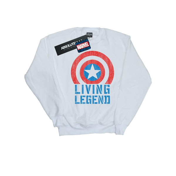 Marvel Herr Captain America Living Legend Sweatshirt XXL Vit White XXL