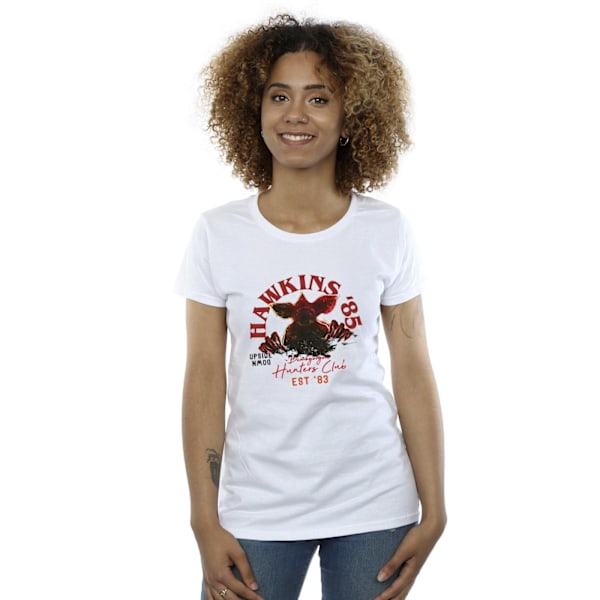 Netflix Dam/Kvinnor Stranger Things Hunters Club Bomull T-shirt White L