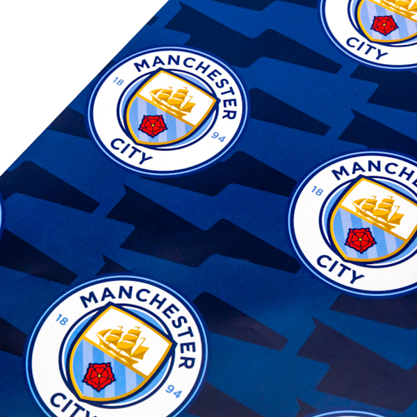 Manchester City FC Crest Presentpapper (2-pack) One Size Sky Blue/Gold/Red One Size