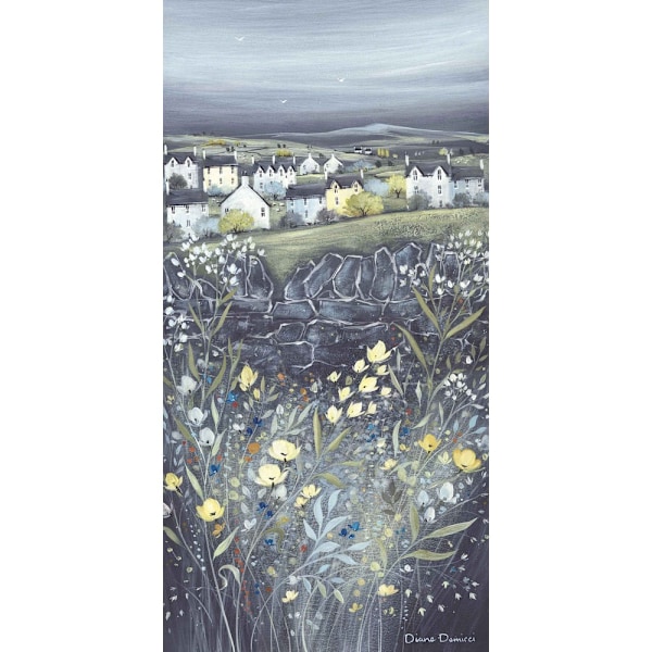 Diane Demirci Chalkboard Hills I Print 60cm x 30cm Grå/Grön/Gul Grey/Green/Yellow 60cm x 30cm