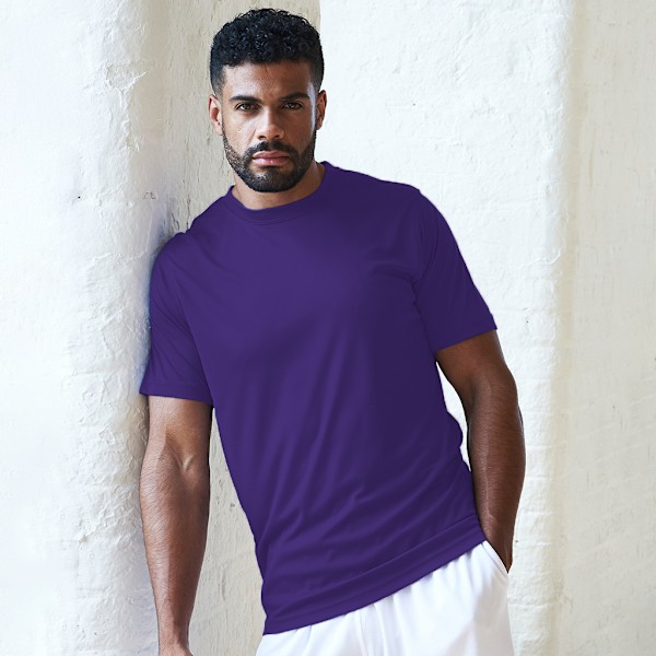 AWDis Just Cool Herr T-shirt med kort ärm, slät, XL, lila Purple XL
