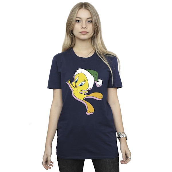 Looney Tunes Dam/Damer Tweety Julhatt Bomull Pojkvän Navy Blue XL