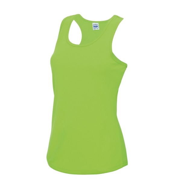 AWDis Cool Dam/Dam Moisture Wicking Girlie Tank Top 8 UK Electric Green 8 UK