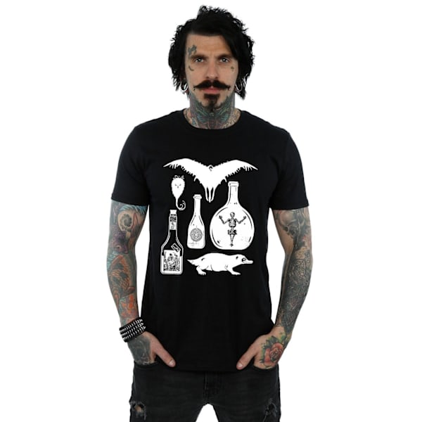 Fantastiska vidunder Mäns T-shirt med enfärgade ikoner 3XL Svart Black 3XL