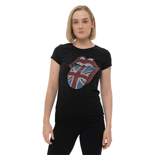The Rolling Stones Damkläder/Dam Classic Utsmyckad Bomull T-shirt XXL Svart Black XXL