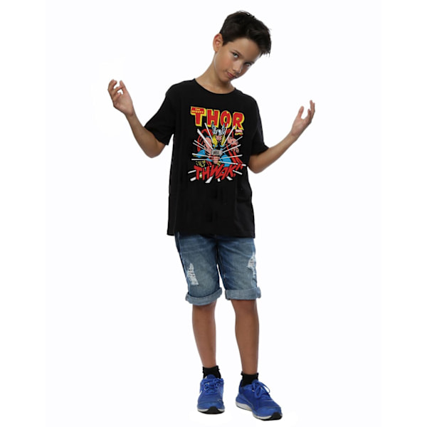 Thor Boys Thwak Bomull T-shirt 7-8 år Svart Black 7-8 Years