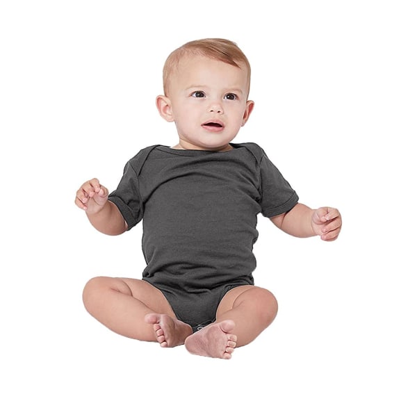 Bella + Canvas Baby Jersey Kortärmad Onesie 6-12 månaders värme Heather Columbia Blue 6-12 Months