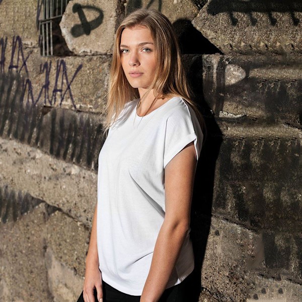 Bygg ditt varumärke Dam/Dam Extended Shoulder T-shirt XS Vit White XS