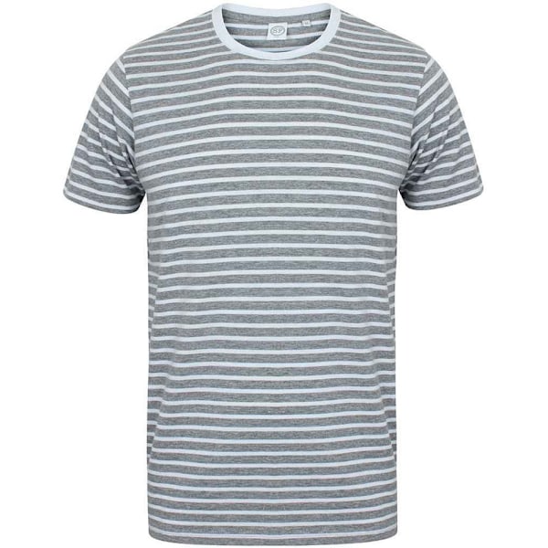 SF Unisex Vuxen Randig Heather T-Shirt L Grå/Vit Grey/White L
