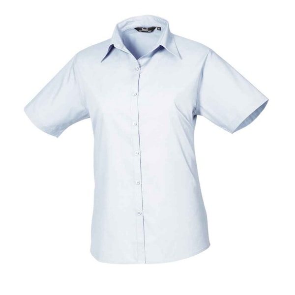 Premier Dam/Dam Poplin Kortärmad Blus 10 UK Ljus B Light Blue 10 UK