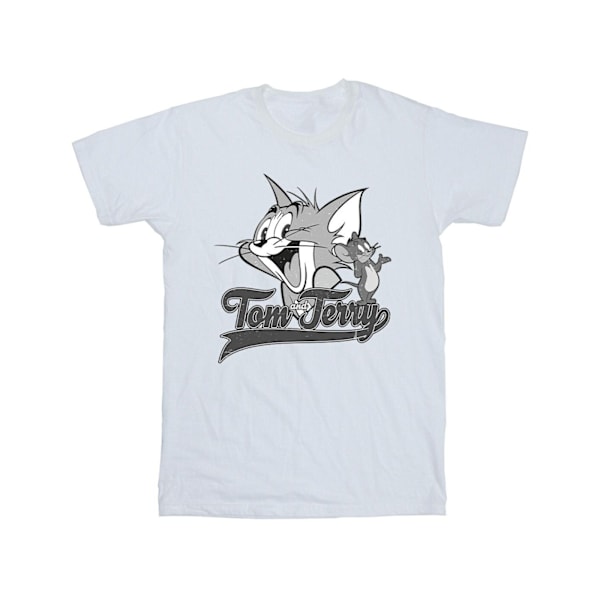 Tom And Jerry Boys Greyscale Square T-Shirt 5-6 År Vit White 5-6 Years