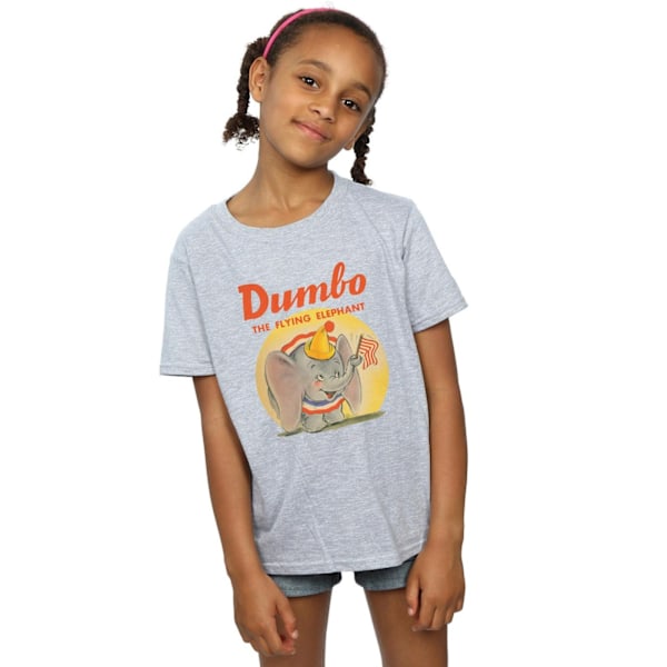 Disney Girls Dumbo Flygande Elefant Bomull T-shirt 7-8 År Spo Sports Grey 7-8 Years