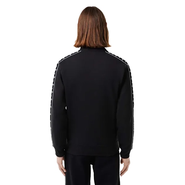 Lacoste Herr Logo Randig Sweatshirt med Dragkedja M Svart Black M
