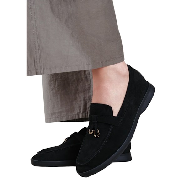 Where's That From Dam/Damer Pegasus Charm Slip-on Loafers 6 Black 6 UK