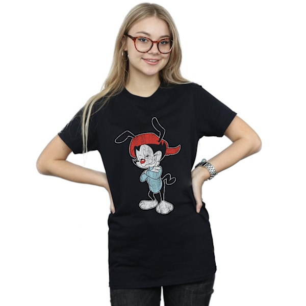 Animaniacs Dam/Damer Wakko Klassisk Pose Bomull Pojkvän T- Black XXL
