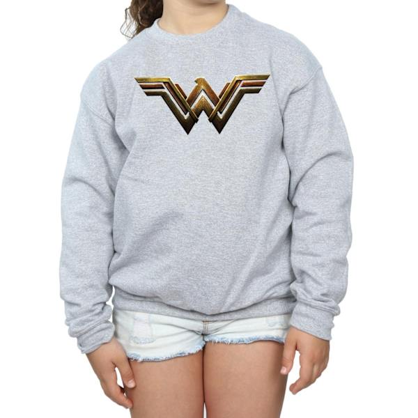 DC Comics Girls Justice League Movie Wonder Woman Emblem Sweatshirt Sports Grey 7-8 Years