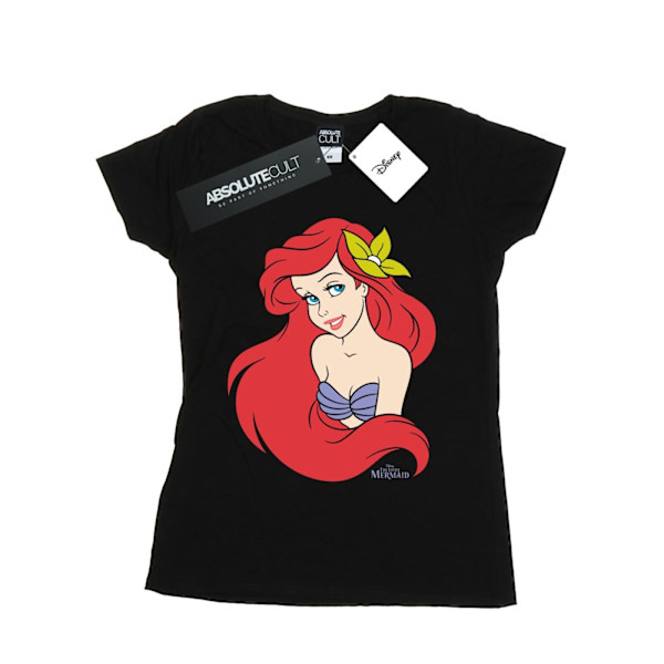 Disney Dam/Kvinnor Den Lilla Sjöjungfrun Närbild Bomull T-shirt Black M