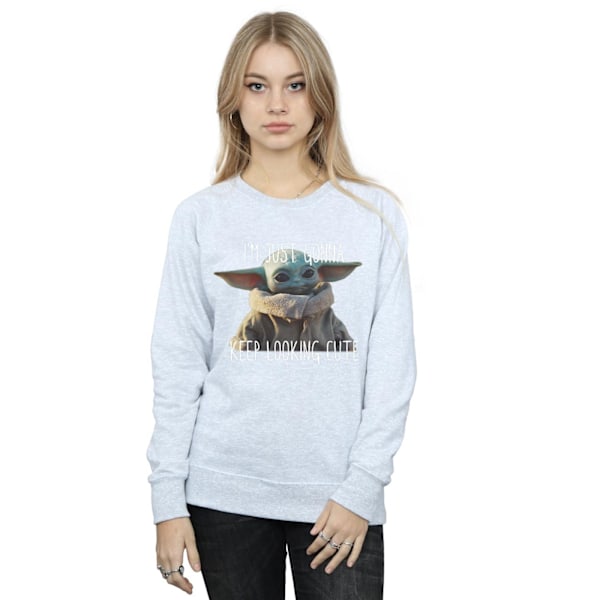 Star Wars Dam/Damer The Mandalorian Keep Looking Cute Sweatshirt Sports Grey S