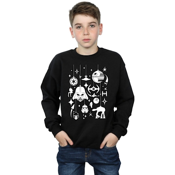 Star Wars Jul Dekorationer Sweatshirt för Pojkar 9-11 År Svart Black 9-11 Years