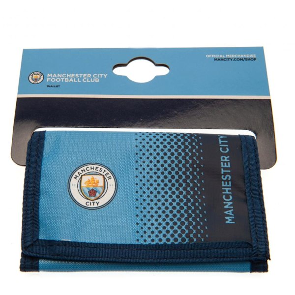 Manchester City FC Fade Design Touch Fastening Nylon Wallet One Turquoise/Black One Size