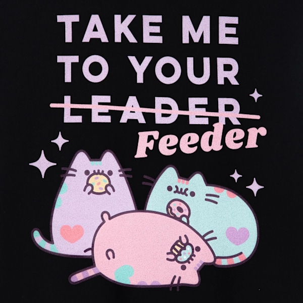 Pusheen Dam/Damer Ta Mig Till Din Matare T-Shirt S Svart Black S