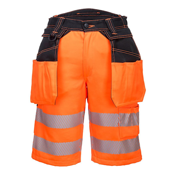 Portwest Herr PW3 Hi-Vis Holster Pocket Shorts 34R Orange/Svart Orange/Black 34R