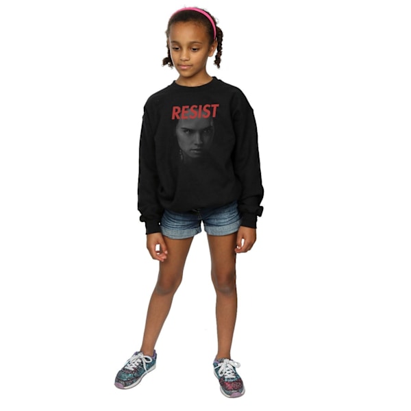 Star Wars Girls The Last Jedi Rey Face Sweatshirt 7-8 år Bla Black 7-8 Years