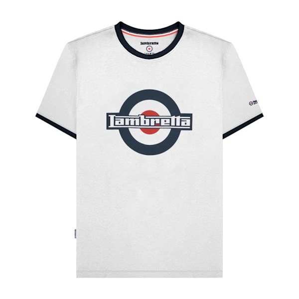 Lambretta Herr SS25 Ringer Logo T-Shirt 3XL Vit/Marinblå White/Navy 3XL