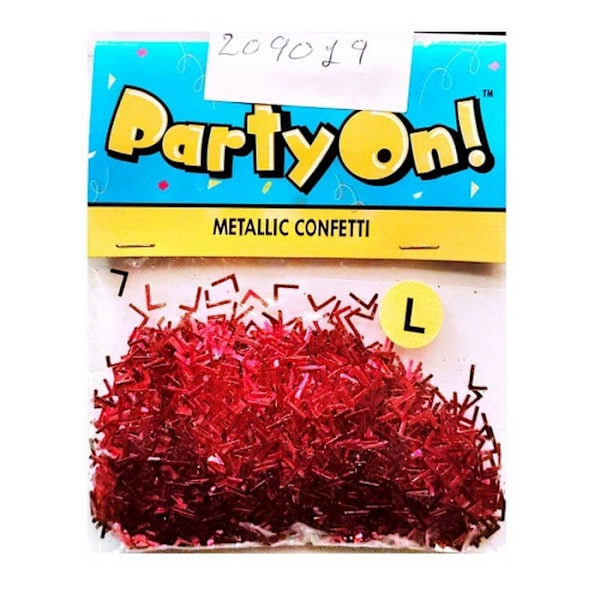 Party On! Metallic Letter L Konfetter En Storlek Röd Red One Size
