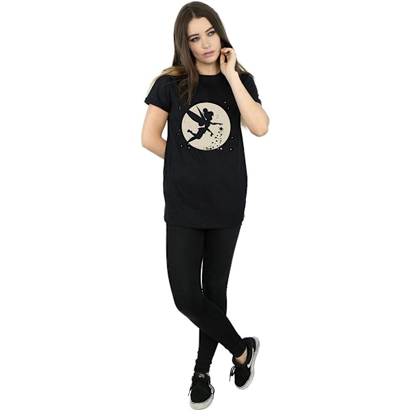 Tinkerbell Dam/Kvinnor Måne Bomull Klippt T-shirt M Svart Black M