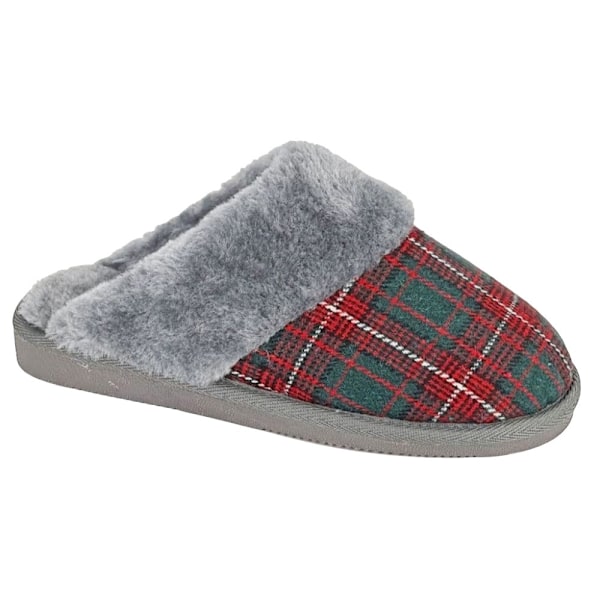 Sleepers Dam/Dam Leyla Rutig Tofflor 5 UK Röd Red 5 UK