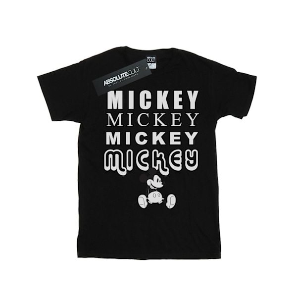 Disney Girls Mickey Mouse Sitting Bomull T-shirt 5-6 år Svart Black 5-6 Years