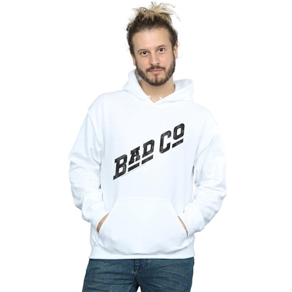 Bad Company Herr Distressed Logo Hoodie L Vit White L