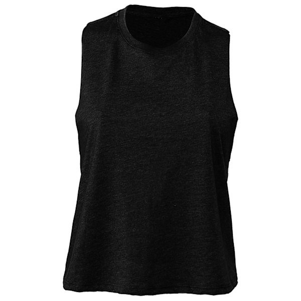 Bella + Canvas Dam/Dam Racerback Cropped Sleeveless Tank Solid Black Blend L